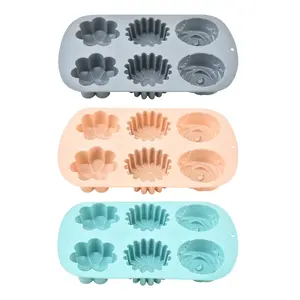 Silicone 6-grid cake mold is suitable for non-stick baking mold for cakes and puddings. It is soft, Flexible and durable, resistant to high temperatures and easy to clean, meeting the needs of home baking. Silicone Baking Molds