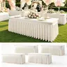 4Pack Spandex Tablecloths for Rectangle Tables 4/6/8FT Wrinkle Free Washable Table Cloth Rectangle Stretch Fitted Table Cover with Skirt for Wedding Birthday Party Banquet Baby Shower Buffet Event Summer Vibes Outdoor,friendsgiving,christmas decoration