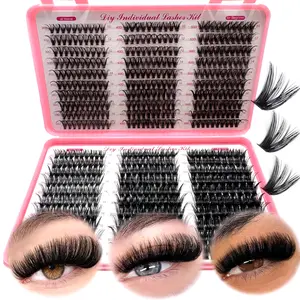 Large Capacity Eyelash Book Bottom Lashes And Spikes And Eyelash Clusters Kit, 30D/40D/50D/60D/80/100D 8-18mm Mixed Length， Soft & Fluffy, Creates Natural Look Easy DIY False Lashes At Home, Long-Lasting & Dense Can Fox Eyes/Cat Eyes/Stage Makeup