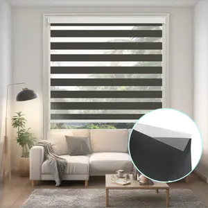 Black Zebra Blinds 20"-56" Width, Light Filtering Fabric,  Lift cord Horizontal Curtains for Living Room, Kicthen, Kids Room