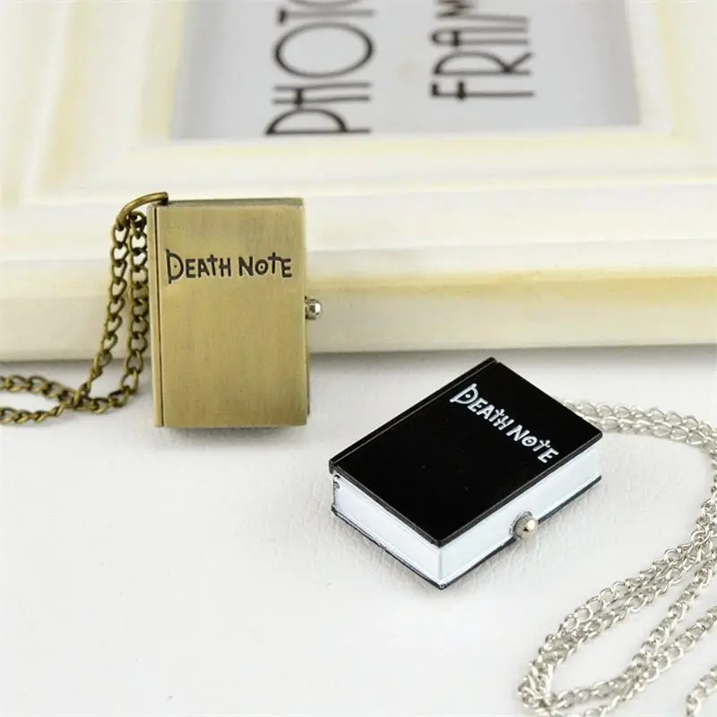Classic Death Note Cartoon Anime Black Yashin Moon Travel Diary Notebook with Vintage Round Alloy Case Dark Pocket & Fob Watch, Collectibles for Retro Enthusiasts with Creative Writing Space, Pocket Watch, Dark Pocket & Fob Watches