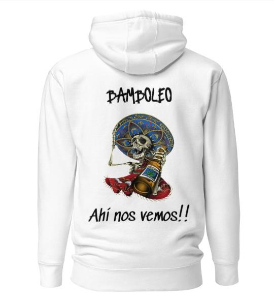 Bamboleo Unisex Hoodie Red/White/Grey/Bone Fitted Casual Winter Medium Length 100% Cotton Face 65% Cotton 35% Polyester Front Pouch Pocket Matching Flat Drawstrings 3-Panel Hood Women's Streetwear