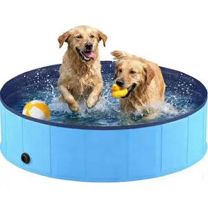 Foldable Dog Pool Collapsible Dog Swimming Pool Hard Plastic Portable Pets Bath Tub for Dogs and Cats Pet Wading Pool for Indoor Outdoor Backyard