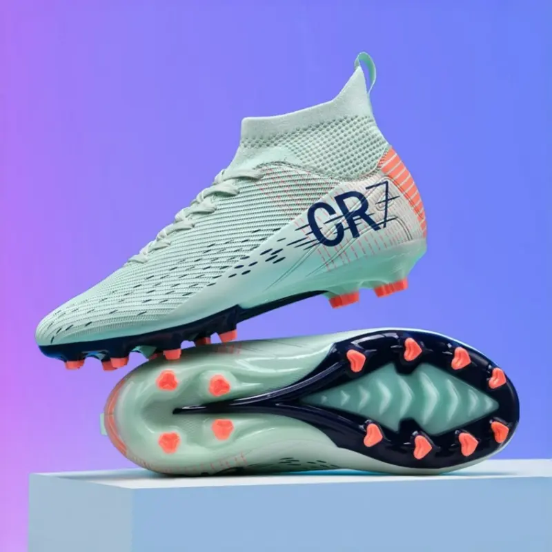 New Anti-Slip Soccer Shoes, High-Top Ag Studs Men's Football Boots, Breathable Sport Shoes, Couples Outdoor Professional Soccer Shoes, Soccer Cleats, Sports Football Shoes