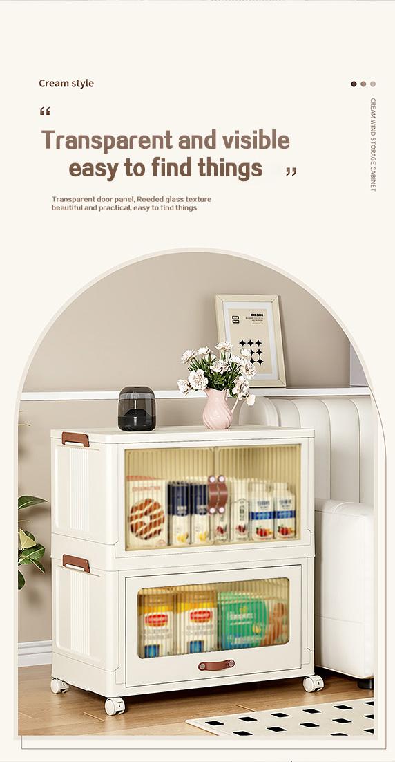 ONAIL Drawer style Super large Foldable Storage Box with Lid, Stackable Household Storage Holders with Wheels Home Decor Organiser Durable Plastic