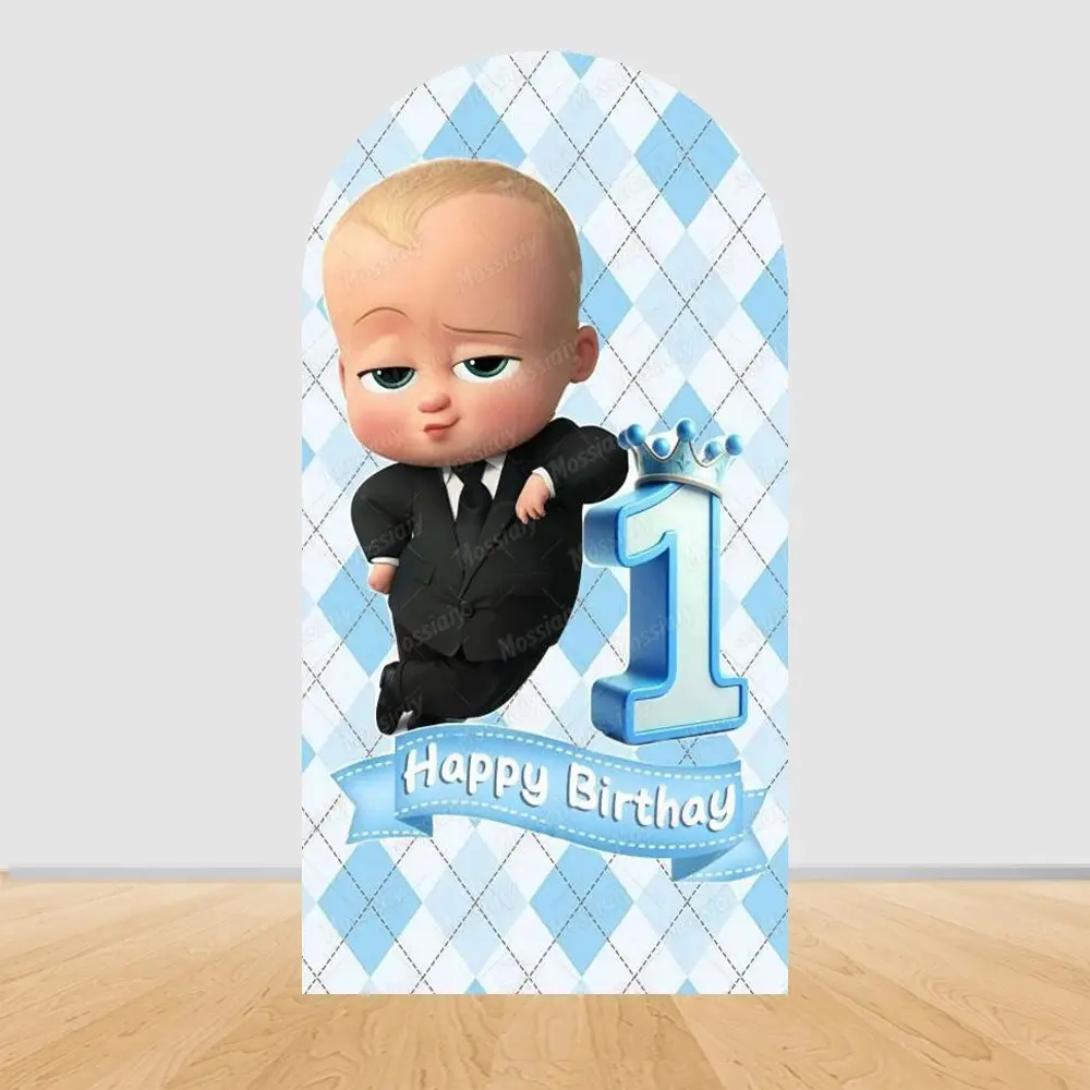 Baby Boss Theme Arch Backdrop Cover Boy's Birthday Party Decor Baby Shower Photo Photography Background Photocall Studio Shoots