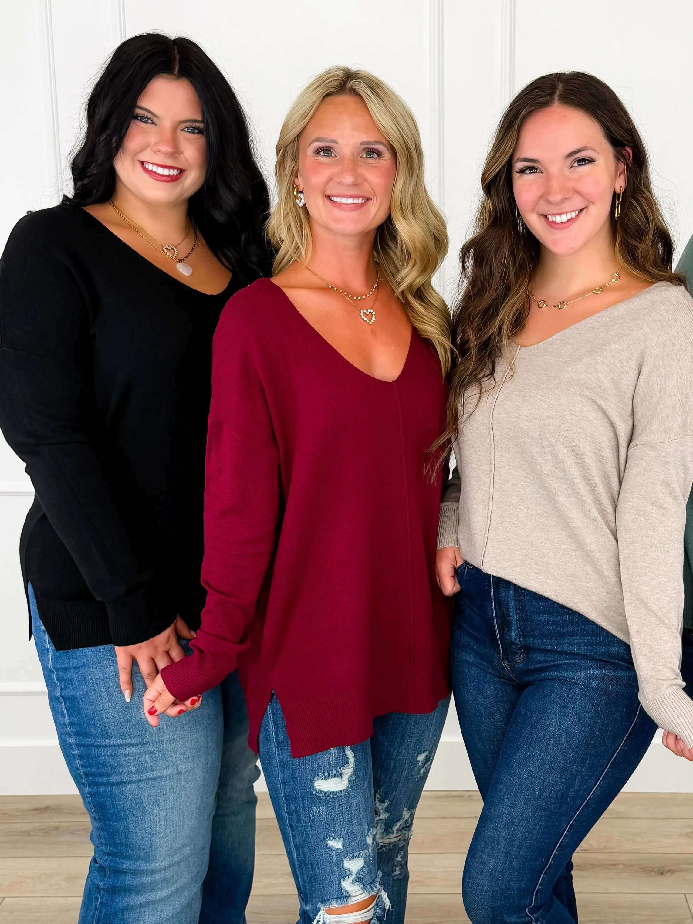 Zenana Basic Tempted By it Knit Long Sleeve Sweater Top - Multiple Colors