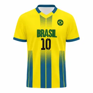 2026 Brazil-Style Jersey: Unisex Quick-Dry, Breathable Casual Top Fitness Training Top Soccer Game Day Shirt