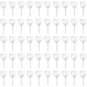Cupcake Pipettes – Bulk Pipettes for Cupcakes – Pipette Dropper Set for Strawberry Cupcakes, Ice Cream – Clear Cupcake Injector for Creams and Sauces – Larger Opening for Easy Filling – Heart 50 Pk