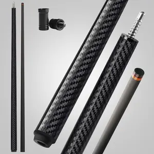 Carbon Fiber Pool Cue,  Carbon Fiber Shaft,  Billiard cue sticks with Multi-layer Tip, Wrapless Grip, 3/8-8 Joint, Low Deflection Pool Cue for beginner or intermediate at  & Bar