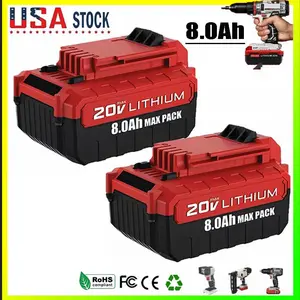 High quality 2PACK 8.0Ah 20 Volt Lithium-Ion Battery for PORTER CABLE 20V Max PCC680L PCC685L