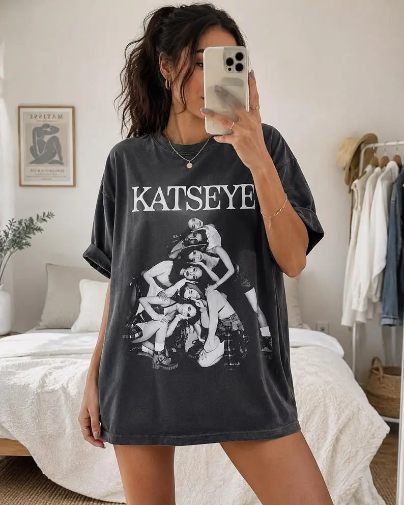 Katseye Shirt, Vintage Girl Graphic Tee, Kpop Music Top, Music Lover Gift