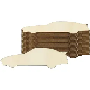 20Pcs Sports Car Wood DIY Craft Cutout Wooden Sports Car Shaped Unfinished Wood Ornaments