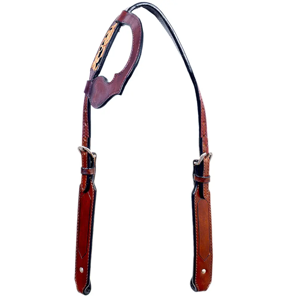 HILASON Western Horse Leather One Ear Headstall Brown | Bridle