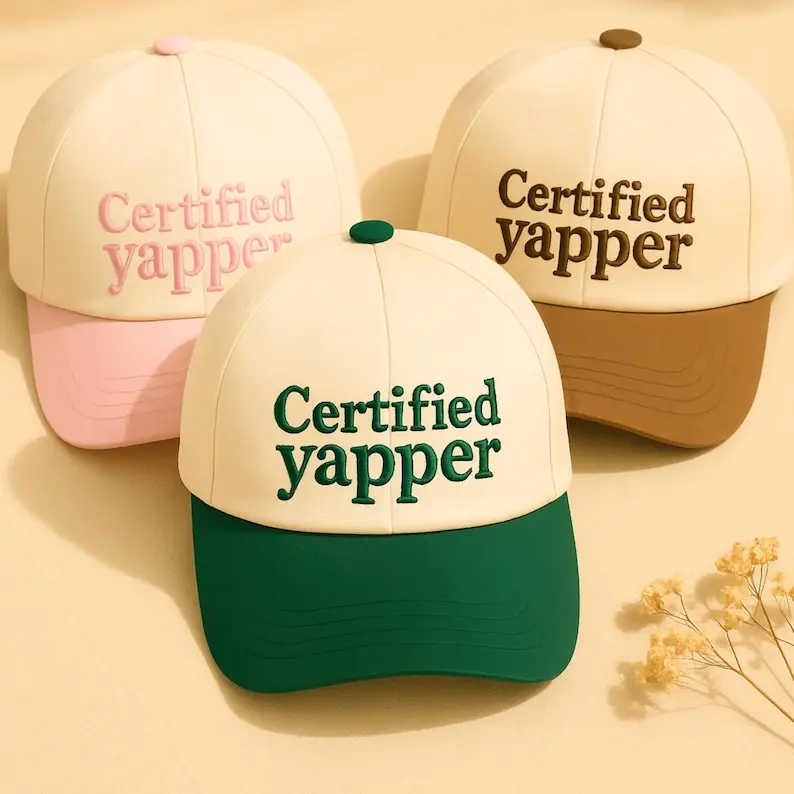 Embroidered 'Certified Yapper' Dad Hat, Unisex Cotton Baseball Cap