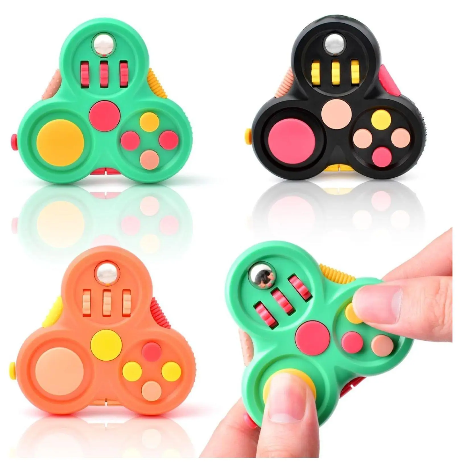 3PCS ABS Plastic Fidget Pad Set - Multiple Textures Stress Relief Toys, Stress Cube Controller, ADHD Autism Sensory Tools, 2.5 oz, 3.5x3.5x0.5 in, Thoughtful Gift for Friends, Travel & Anxiety Relief Desk Office Use