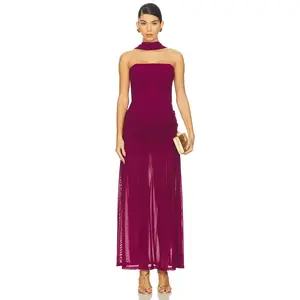 Runaway The Label Lillie Corset Maxi Dress in Plum