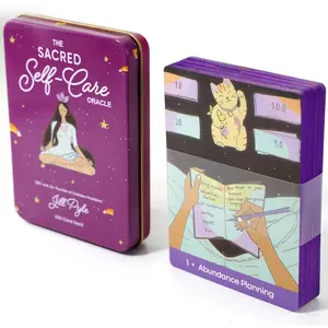 55Cards The Sacred Self-Care Oracle Tarot Cards Tarot Card Decks Tarot Deck Cards In Tin Box Package Fortune Telling Game Card Divination Fate Party Family Board Game