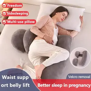 Long full-body pillow for adults and pregnant women. Ideal for side sleepers, this versatile maternity support cushion helps relieve neck and back pain, supports your body, and lets you relax better for a sound, restful sleep.
