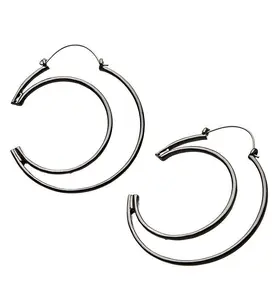 Crescent Moon Plug Hoops