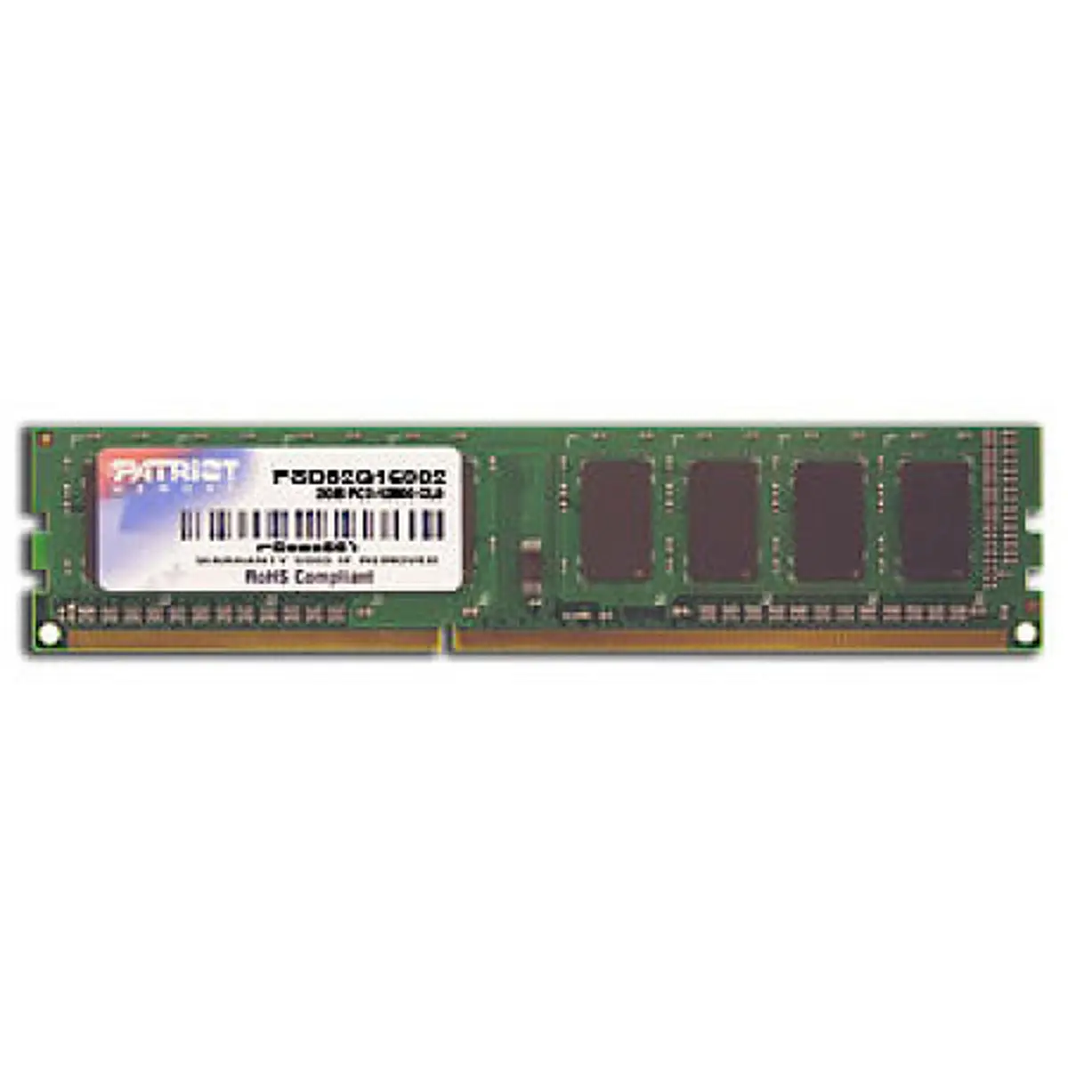 Patriot Memory 4GB PC3-12800 DDR3 (1600MHz) CL9 DIMM Dual Rank Memory Module