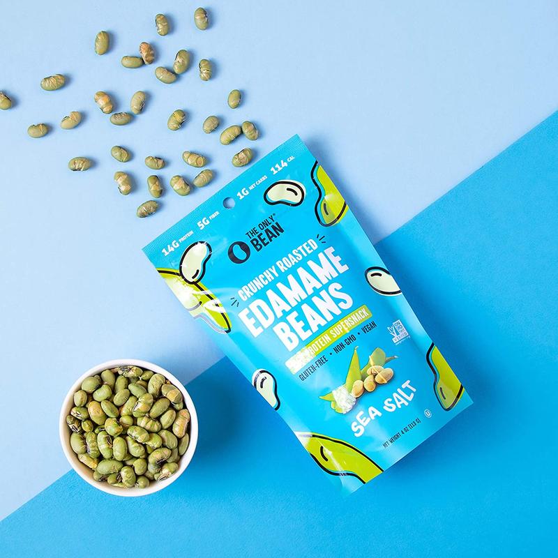 The Only Bean - Crunchy Roasted Edamame Beans (Sea Salt) - Keto Snack, High Protein, Healthy Snacks, Low Carb, High Fiber, Gluten-Free & Vegan (4.0oz) (3 Pack)