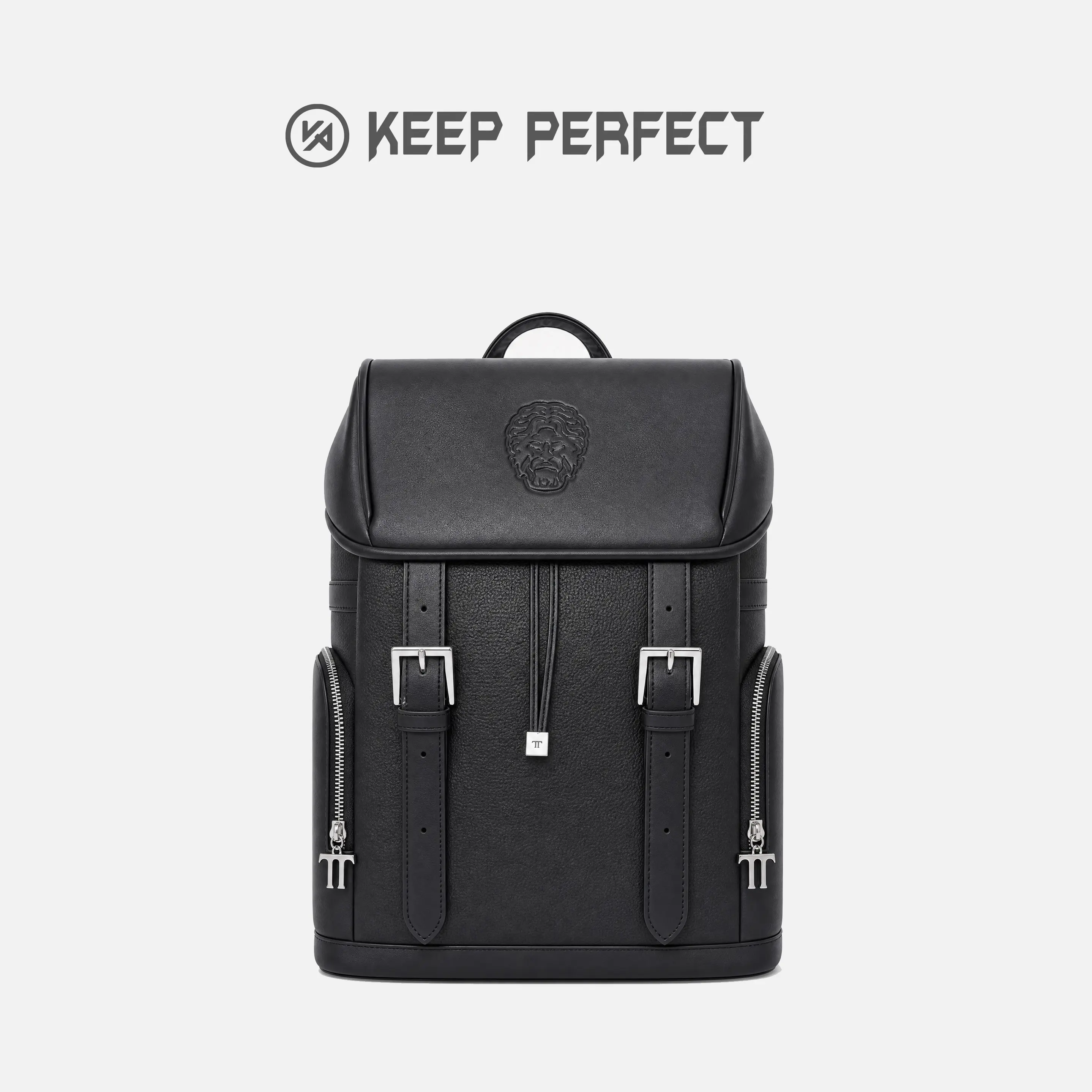 Unisex Vegan Leather Laptop Backpack, Stylish Work & Travel Backpack Fits 15-17 Inch Laptop, Large Capacity Water Resistant Office Bag