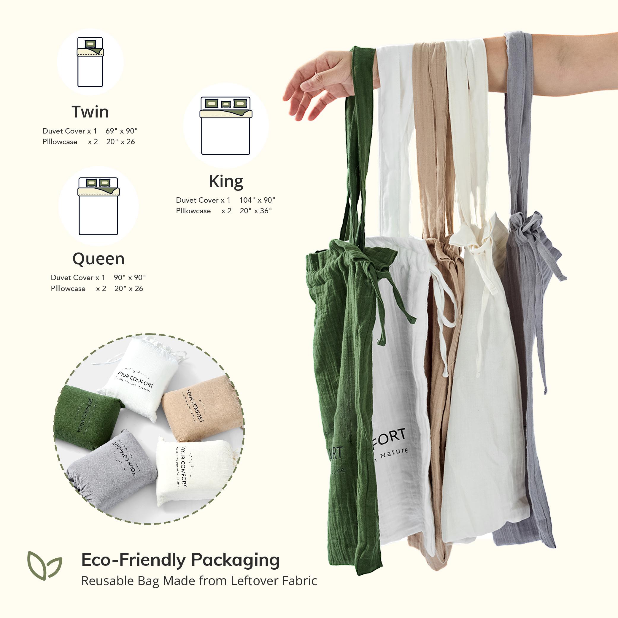 EGO Luxury 100% Cotton Duvet Cover Set, 3 Counts, Breathable & Ultra-Soft, Dual-Sided Design, 8 Corner Snap Buttons, Hidden Zipper, Eco-Friendly Bedding Comfortable