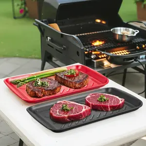 Plastic Serving Trays – Large 17” Anti-Slip Food Trays