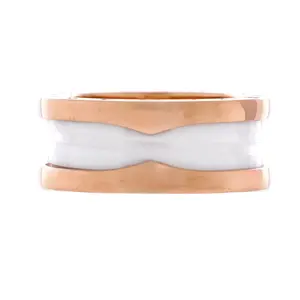 Pre-owned Bvlgari B.Zero1 Two Band Ring 18K Rose Gold and Ceramic by Rebag