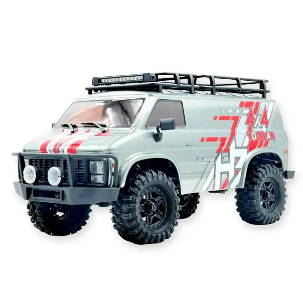 Hobby Plus 1/18 CR18P EVO V2 Rock Van RTR RC Cars - 4-Channel Remote Control Trucks, 5-Degree Kick-Up Anodized Aluminum Chassis, 600mAh, Precision Suspension, Precision Steering, LED Lights, Adventure-Ready Electric Toy Truck