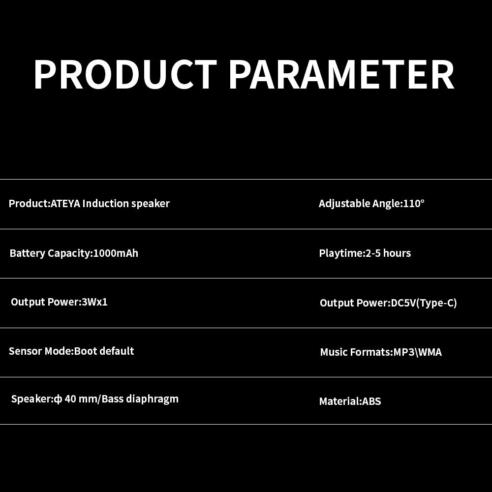 ATEYA Portable Induction speaker | Optional Bluetooth connectivity | Portable Mobile phone holder | Supports connecting two devices simultaneously | Four-in-one speaker.Not compatible with the iPhone 17 series for now.