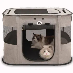 Foldable Dog Cat Kennel Bed, Waterproof Pet Shelter, Double Roof Design, Elegant Insulated Warm Kennel, for Small and Medium Dogs and Cats