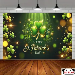 2D Flat Banner 1pc, Happy St. Patrick's Day   Banner - Versatile Decor Parties, Home, Garden & Outdoor Celebrations, Studio Backdrop, Party Decor, Event Banner, Home Decoration, Outdoor Use, Easy to Hang