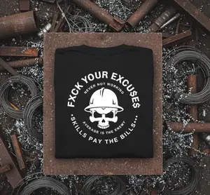 Skills Pay Bills T-Shirt: Blue Collar Construction Apparel