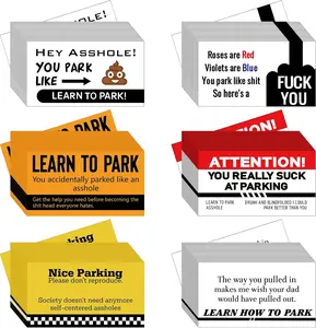 150 count Funny Bad Parking Business Cards 6 Styles Parking Violation Cards for Adults, 3. 5 x 2 Inches