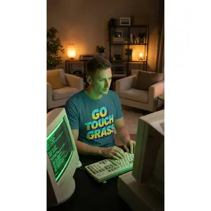 Unisex Organic Cotton Tee – "Go Touch Grass" Gamer Edition