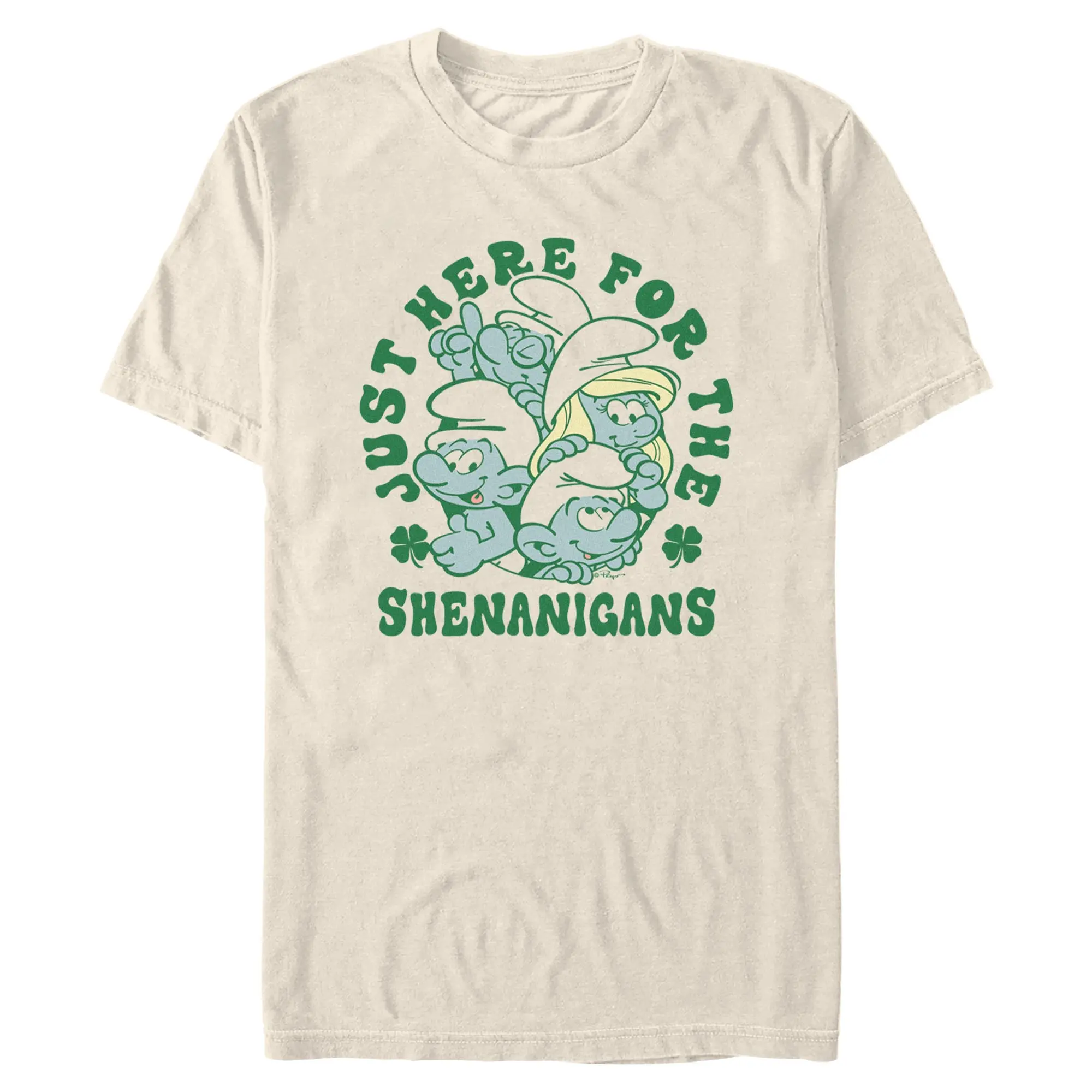 Mens The Smurfs Just Here For the Shenanigans T Shirt