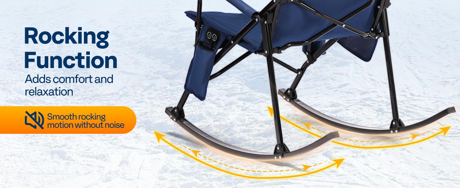 VIVOHOME 45W Padded Heating Rocking Camping Chair, Heated Oversized Portable Lawn Chair for Outdoor Sports, 3 Levels of Heat, Overheat Protection System VIVOHOME 45W Padded Heating Rocking Camping Chair, Heated Oversized Portable Lawn Chair for Outdoor Sports, 3 Levels of Heat, Overheat Protection System