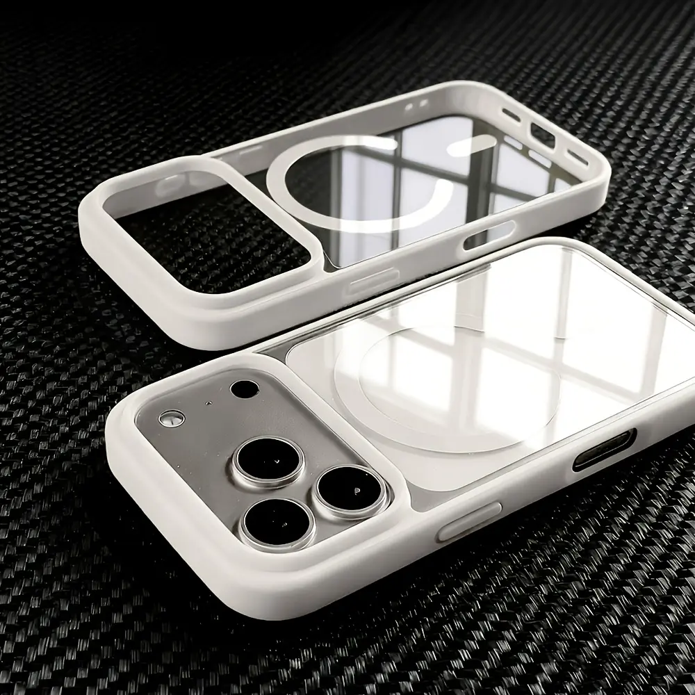 Phone Case – Premium Transparent Magnetic Wireless Charging Case, Compatible with iPhone 17 Pro Max/17/16/15/14/13/12/11 Pro Max Plus Mini/17 Air/17 Pro; Features Flexible Edges and a Sturdy Protective Back Panel with Shock-Absorption Capabilities.