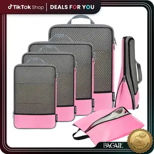 Bagail 6 Set Compression Packing Cubes - Pack 40% More & Stay Organized!  Travel Essentials Must-Have