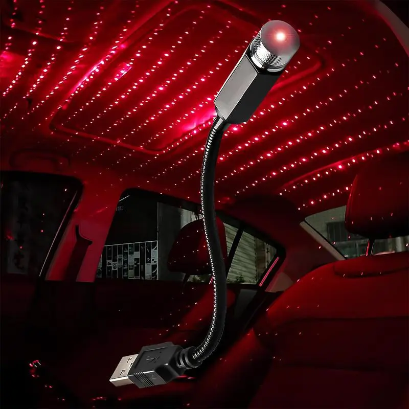 USB Star Projector Night Light, Portable Adjustable Romantic Interior Car Roof Lights, Portable Star Lamp Projector