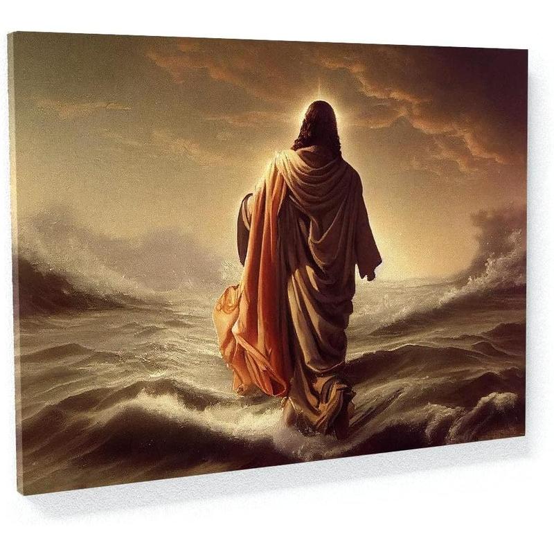 1 Count Sense Canvas Jesus 1 Canvas Art - Home Decor Wall Art Print Poster Painting Large 16x12inch Frameless