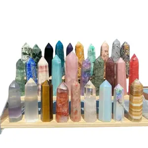 Natural Crystal Tower Point Obelisk Ornament, 40 Choices of 3.1"+ Healing Chakra Meditation Crystals (Selenite, Moss Agate), Sports & Outdoor Protective Gear Accessory for Home Decor