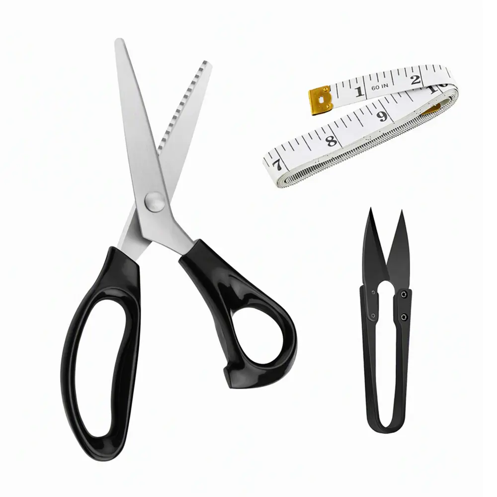 Shears for Fabric Zig Zag Scissors Sewing and Dressmaking Comfort Anti-Slip Grips zig zag blades create clean decorative edges cutting pinkimg sheers very smoothly heavy duty