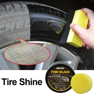 Car Tire Blacking Agent, Car Tire Brightener, Lasting Cover Whitens Prevents Cracking Aging Protector, Plastic Parts Renovation Covers Scratches Maintenance Paste