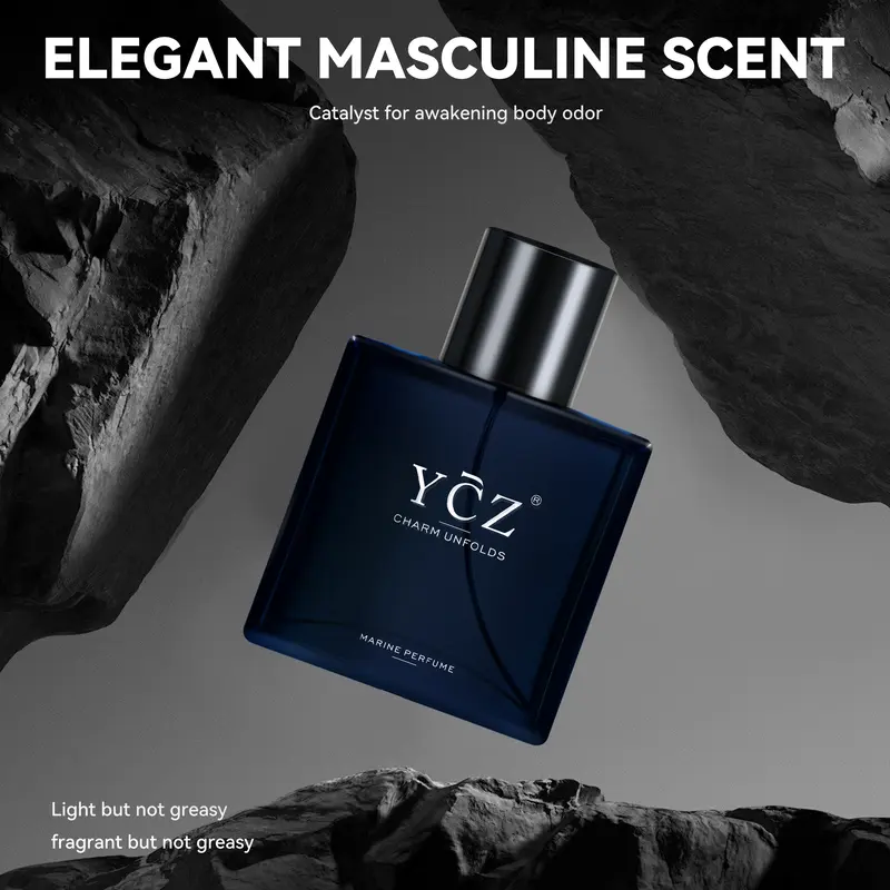 YCZ Midnight Marine Man Eau de Parfum(100ml/50ml) Aromatic Marine with Cinnamon & Pink Pepper Notes Long Lasting Gift EDP for Bold Confidence Fragrance Warmth 5