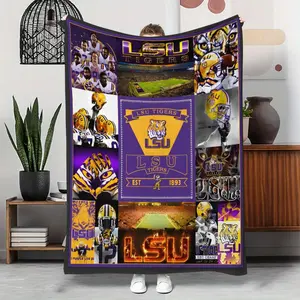 Lsu Tigers Team Logo Blanket, Soft Warm Throw Blanket, Bedroom Gadgets, Bedding Supplies for Home Office Travel