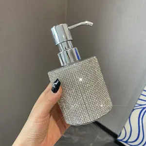 Luxury Rhinestone Shower Gel Dispenser Bottle, Hair Shampoo Pump, Hand Sanitizer Holder, Bathroom Foam Bottle, Portable Travel Home Use