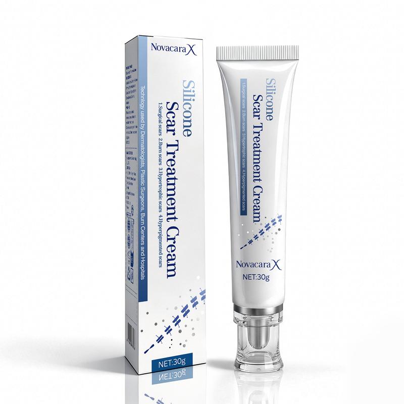 NovacaraX Medical Grade Silicone Scar Treatment Cream - Advanced Fade for Keloids C-Section Surgical Burns & Acne Marks - Safe for Adults Kids & Pregnant Women - FDA-Recommended Formula